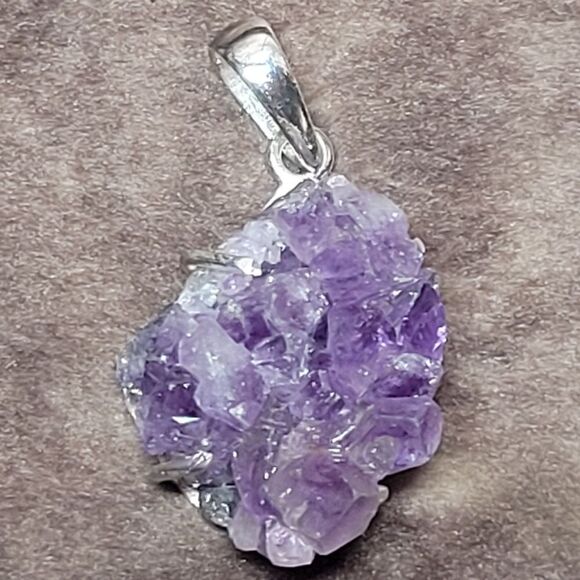Purple Amethyst Cluster Pendant - Picture 7 of 11